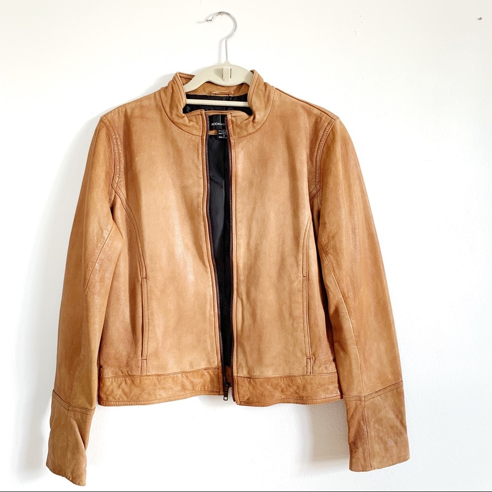 Moda Tan Leather Jacket - Size Small